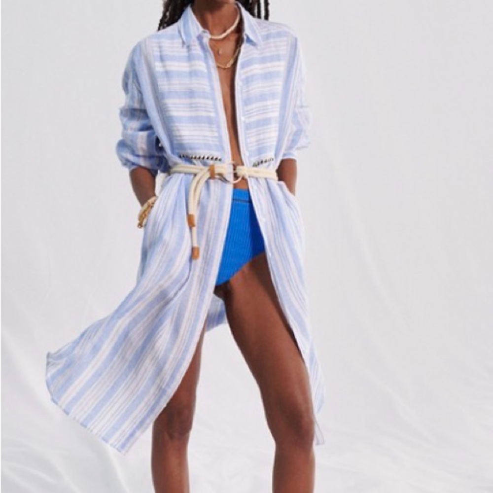 Lemlem x H&M linen shirt dress  size M